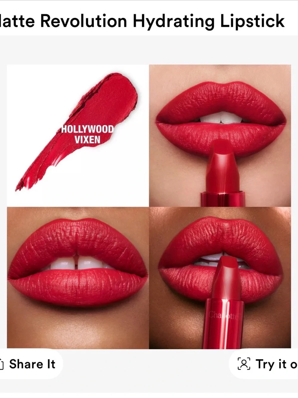 Charlotte Tilbury Matte Revolution Hydrating Lipstick - Hollywood Vixen NWT